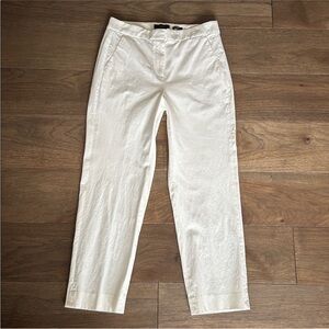 J.Crew Kate Straight Leg Pant in Bi-stretch Cotton Blend, White Dress Pants